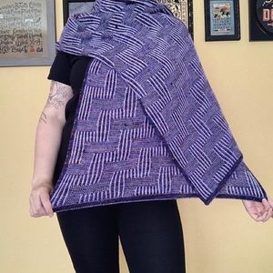 Stairway wrap, handmade knit scarf wrap shawl brioche reversible